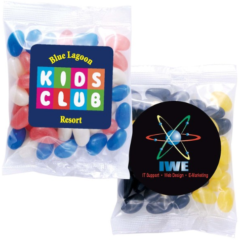 Corporate Colour Mini Jelly Beans in 50 Gram Cello Bag | Confectionery Manufacturers NZ | Custom Merchandise | Merchandise | Customised Gifts NZ | Corporate Gifts | Promotional Products NZ | Branded merchandise NZ | Branded Merch | Personalised Merch
