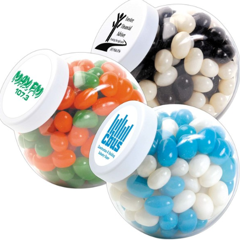 Corporate Colour Mini Jelly Beans in Container | Confectionery Manufacturers NZ | Custom Merchandise | Merchandise | Customised Gifts NZ | Corporate Gifts | Promotional Products NZ | Branded merchandise NZ | Branded Merch | Personalised Merchandise | 