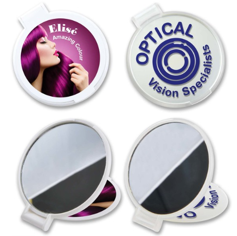 Reflections Round Folding Mirror | Customised Compact mirror | Personalised Compact mirror | Compact mirror NZ | Custom Merchandise | Merchandise | Customised Gifts NZ | Corporate Gifts | Promotional Products NZ | Branded merchandise NZ | Branded Merch | 