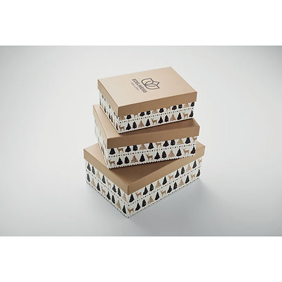3 Christmas Gift Paper Boxes - Custom Gift Boxes