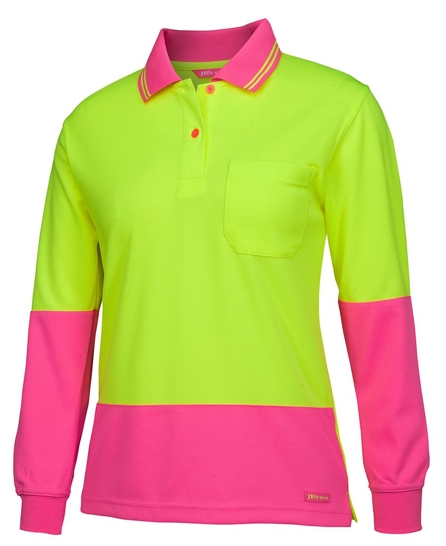 Ladies Hi Vis L/S Comfort Polo | Withers and Co | Hi Vis Apparel