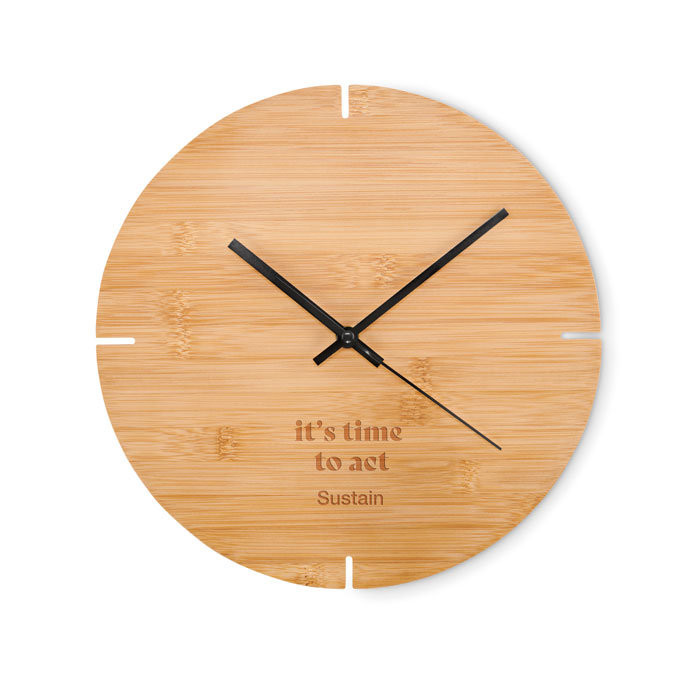 Custom Bamboo Wall clock | Custom Wall clock | Promotional Products NZ ...