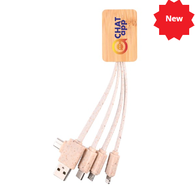 Sprite Square Bamboo Charging Cable | Customised Charging Cable | Personalised Charging Cable | Custom Merchandise | Merchandise | Customised Gifts NZ | Corporate Gifts | Promotional Products NZ | Branded merchandise NZ | Branded Merch | 