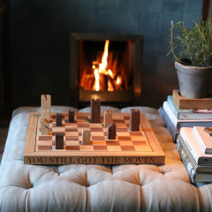 Solid Oak Chess Board - Customise